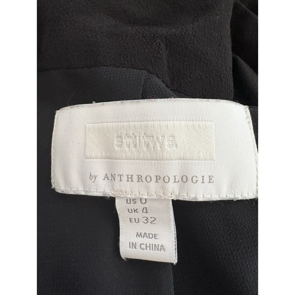 Anthropologie Ett Twa Black Summer Blazer Wrap Top Size 0 Viscose - Picture 9 of 9